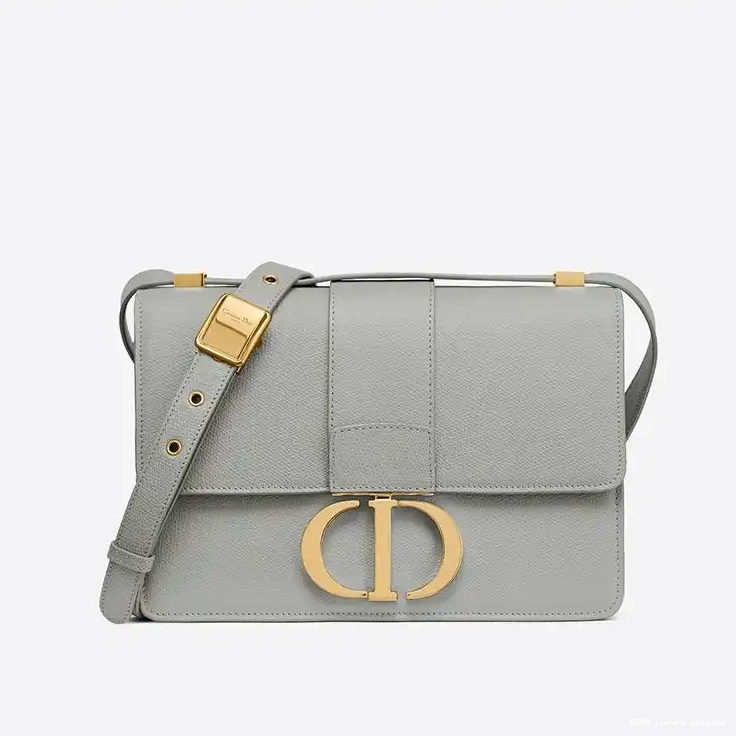 Grey Dior 30 Montaigne Calfskin Bag Grained 0501 Luxury